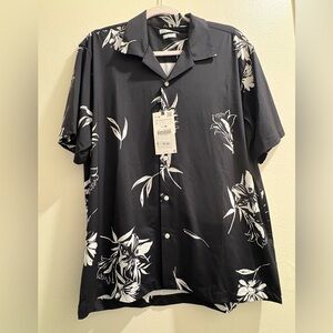 Zara Black and White Floral Men's Shirt
